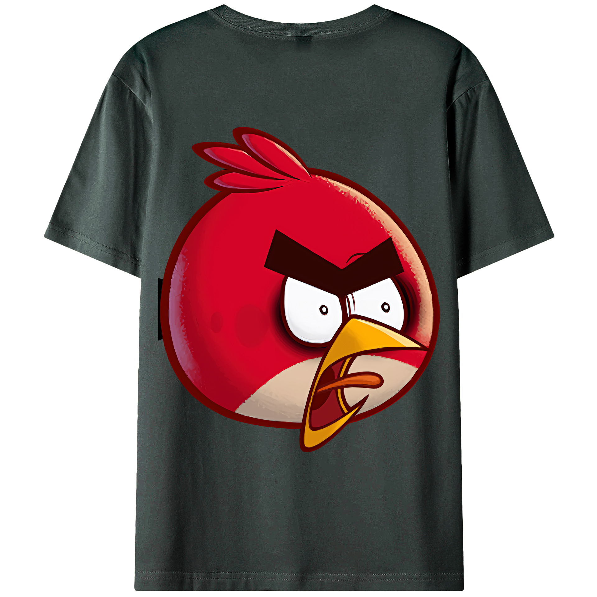 （画像用） Angry Birds アングリーバード 綿100％ メンズ半袖Tシャツ（バックプリント） 通気性